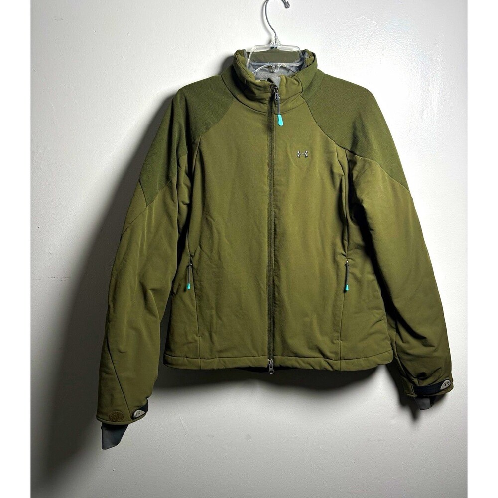 Under Armour Performance Women’s L Green Full-Zip Jacket Zipped Pockets